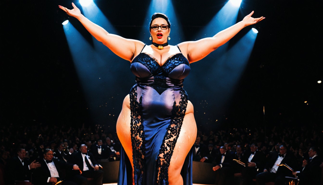 Seductive, Standing, Classy Lace Dress BBW AI Porn