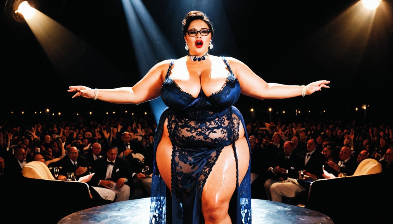 Full Body, Only Her Mouth Wide Open, Seductive BBW AI Porn