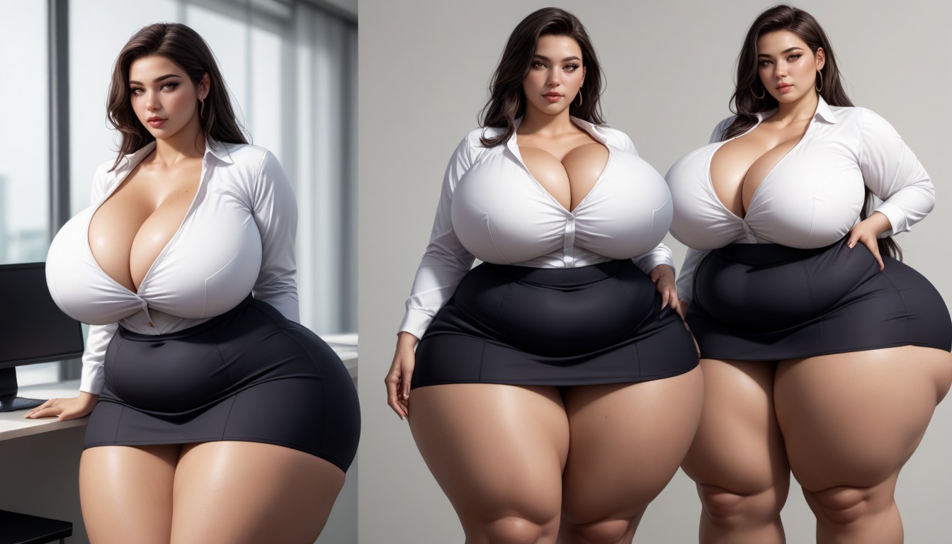 Multiple Views, Standing, Thick Wide Hips BBW AI Porn