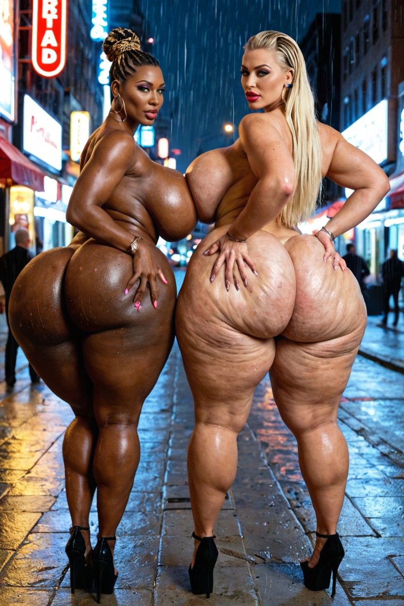 Gigantic Fat Breasts, Cellulite Ass, Night BBW AI Porn