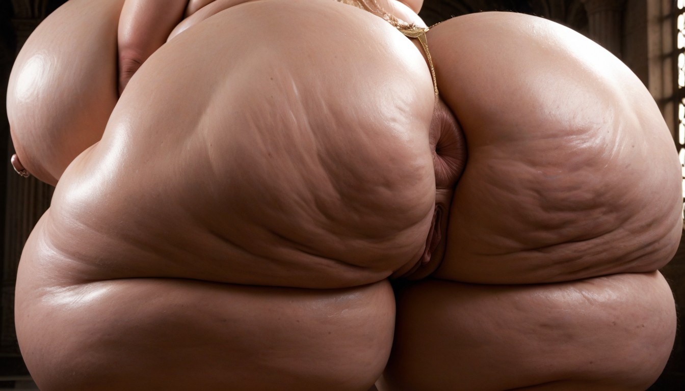 Colossal Breast, Massive Puffy Areola, Bottom Down Back View BBW AI Porn