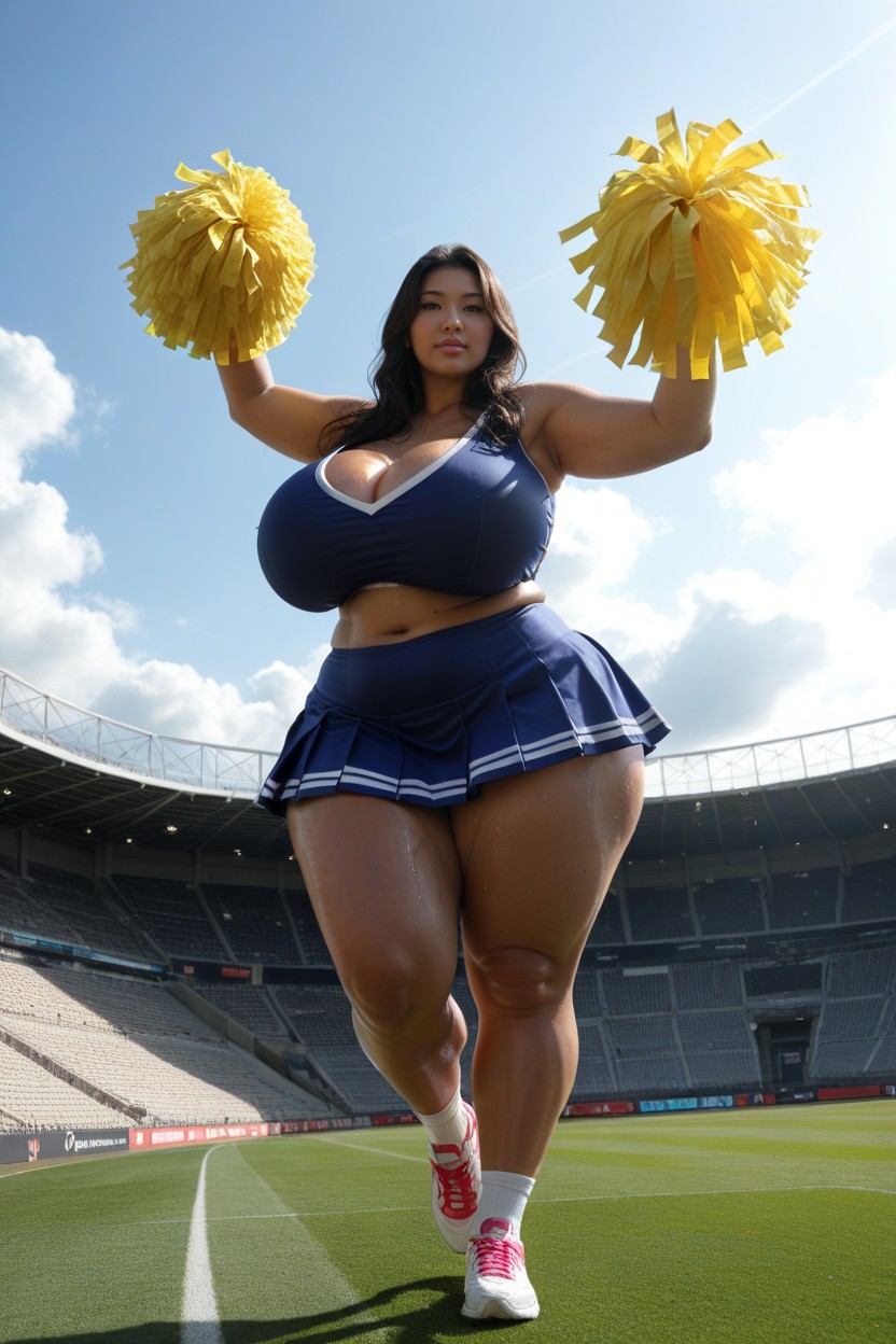 Seductive, Breasts, Brilliant Black Hair BBW AI Porn