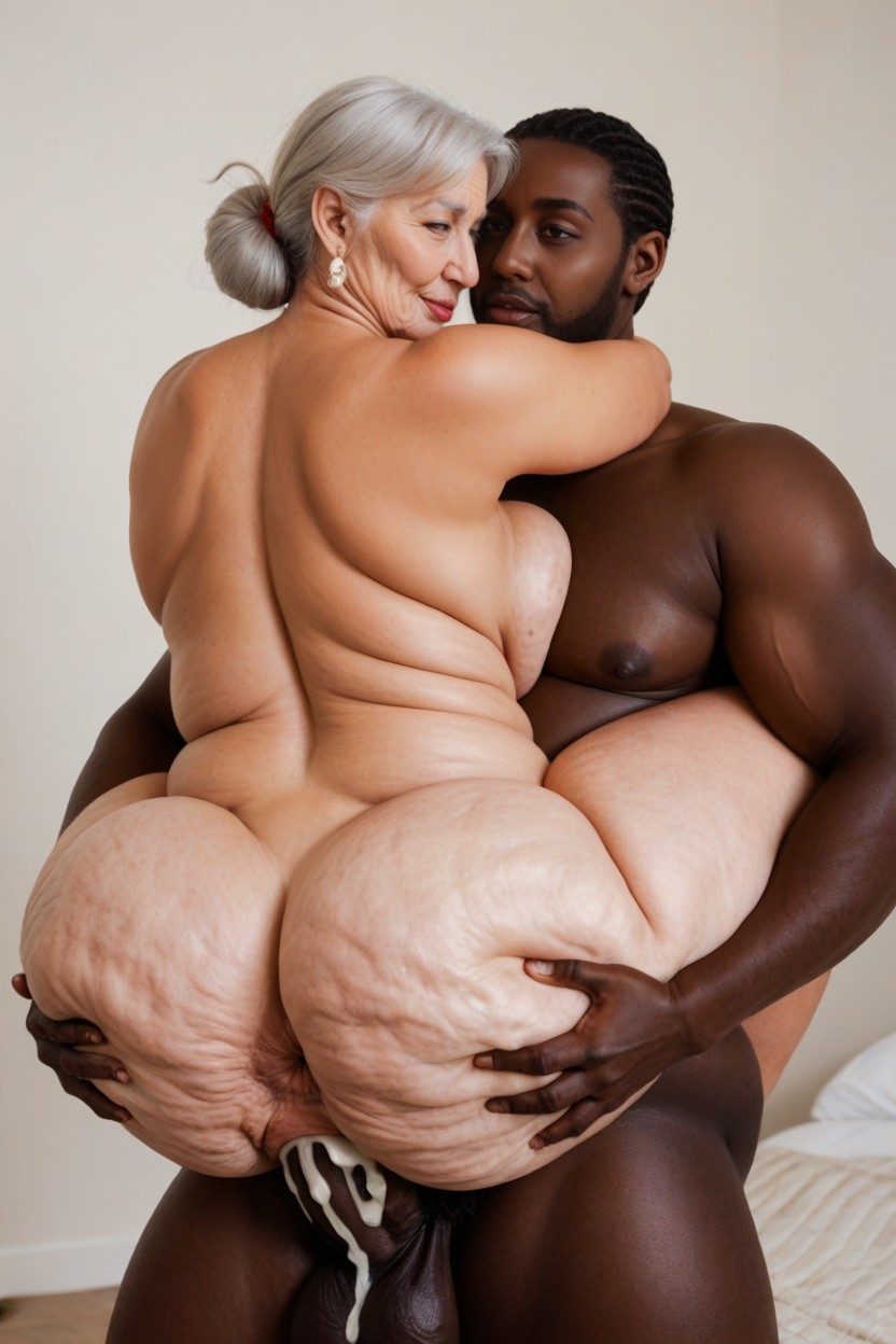 Giant Saggy Breasts, Vascular, Obese BBW AI Porn