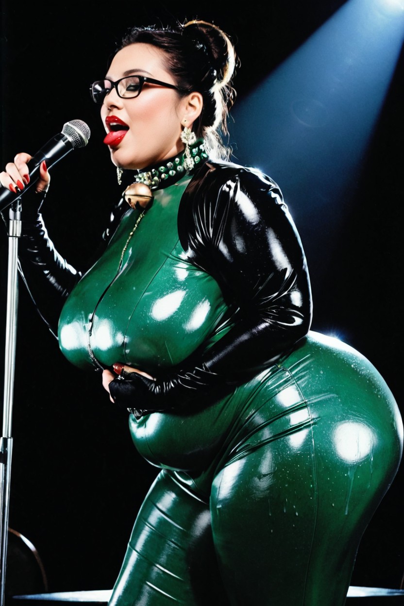 Only Her Mouth Wide Open, Heavy Make Up, 프론트뷰 BBW AI 야짤