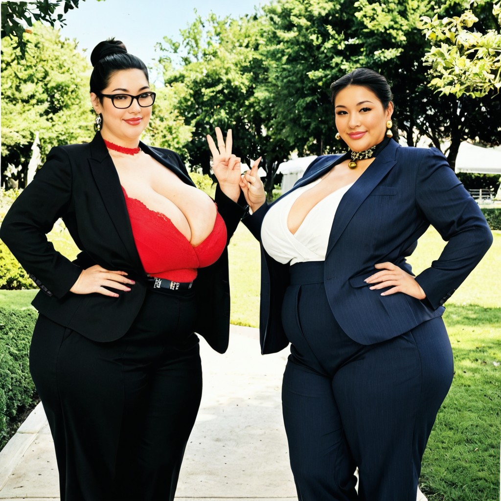 Tir À La Taille, Twin Female Presenters, Vue De Côté Porno IA BBW