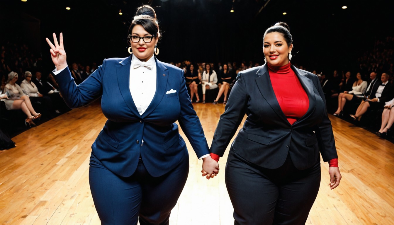 Thick Black Framed Glasses, No Men, Twin Female Presenters BBW AIエロ