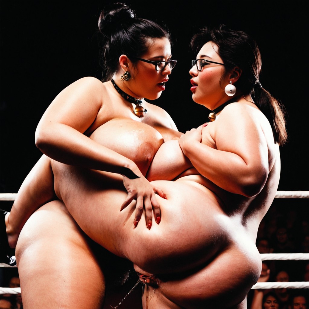 Large Amount Of Liquid Spilled On The Stage, Chubby, Earrings BBW AI Porn