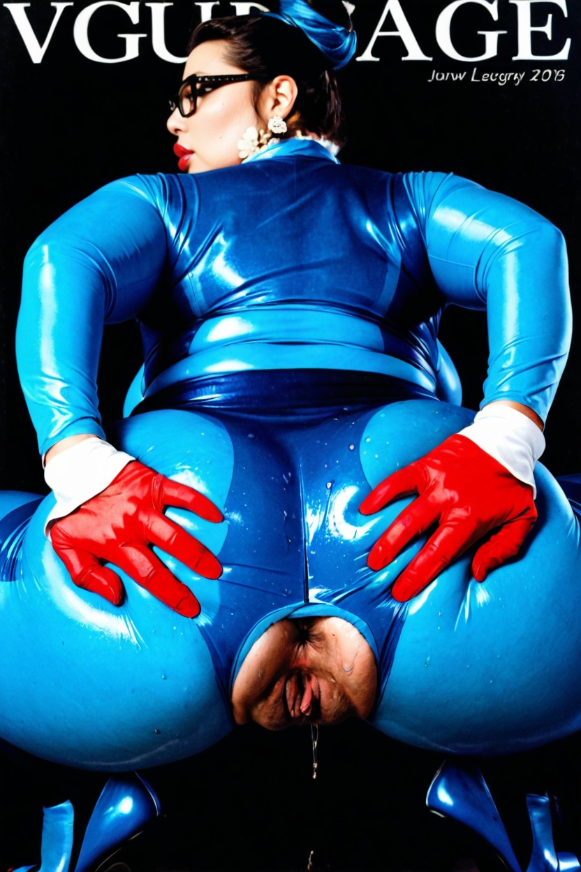Magazine Cover Background, Steamy, Gaped Vaginal Hole BBW AI Porn