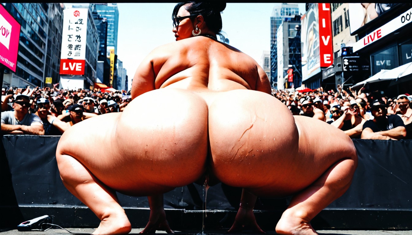 Facing Away, New York, Female Presenter BBW AI Porn
