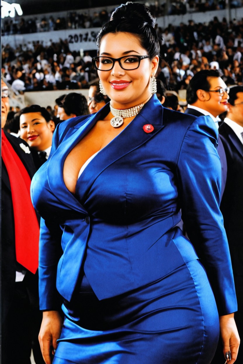Clothed Hyper Gigantic Wide Hips, Model, Side View BBW AI Porn