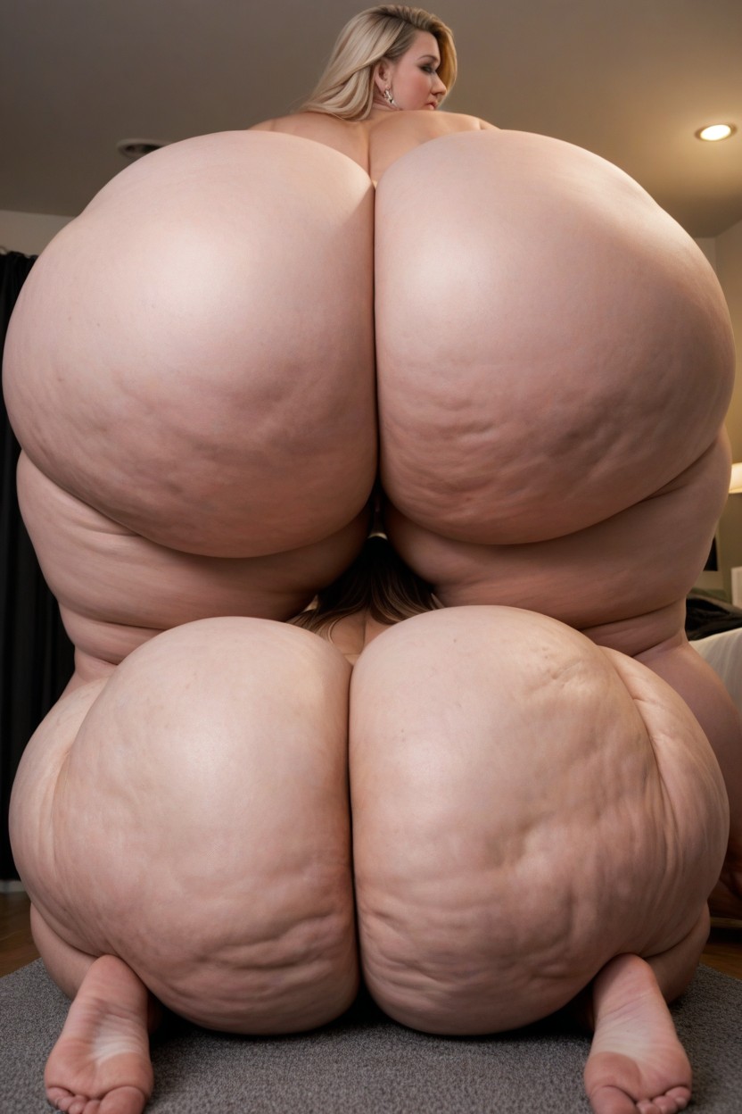 Heavy Exaggerated Wide Hips, Bottom Up, Chubby Plump Body BBW AI Porn
