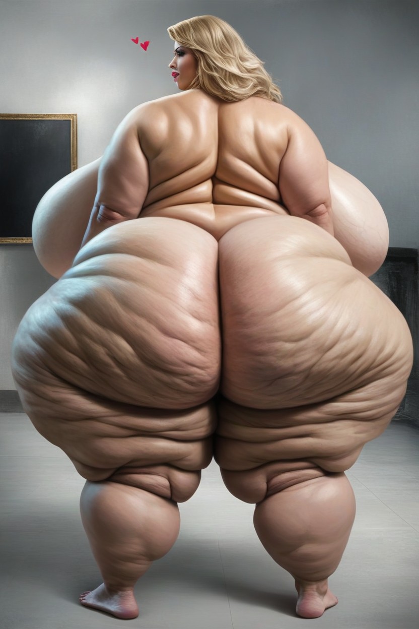 Overflowing Ass, Chubby Plump Body, Hips Wider Than Her Shoulders BBW AI Porn
