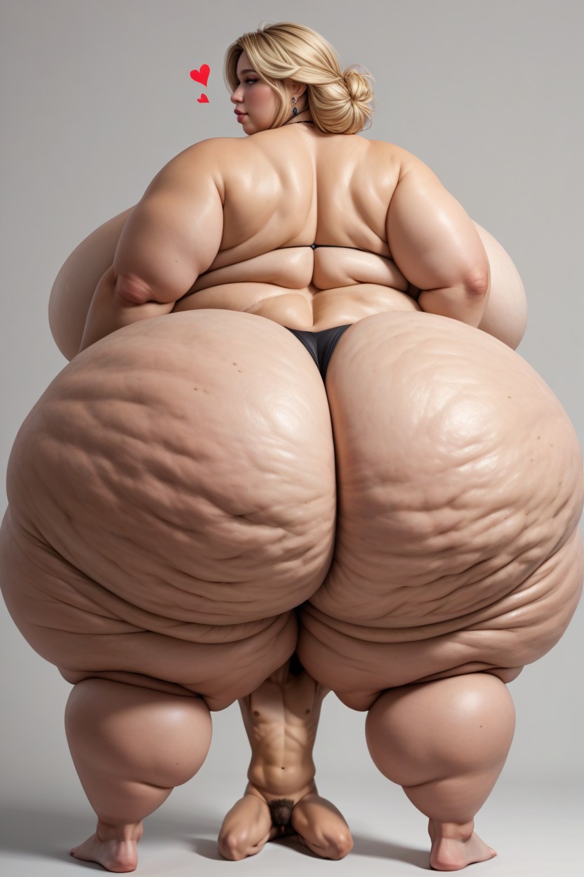 Hyper Massive Ass, No Pubic Hair, Morbidly Obese Breasts BBW AI Porn