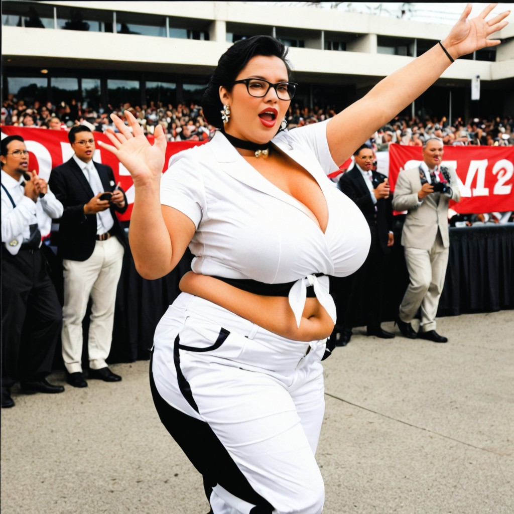 Confident Look, Thick Glossy Lips, Sophisticated BBW AI Porn