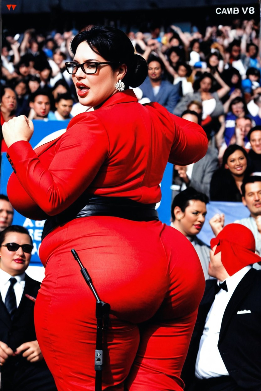 Very Plumper, Look Far Into The Distance, Campaign Speech BBW AI Porn