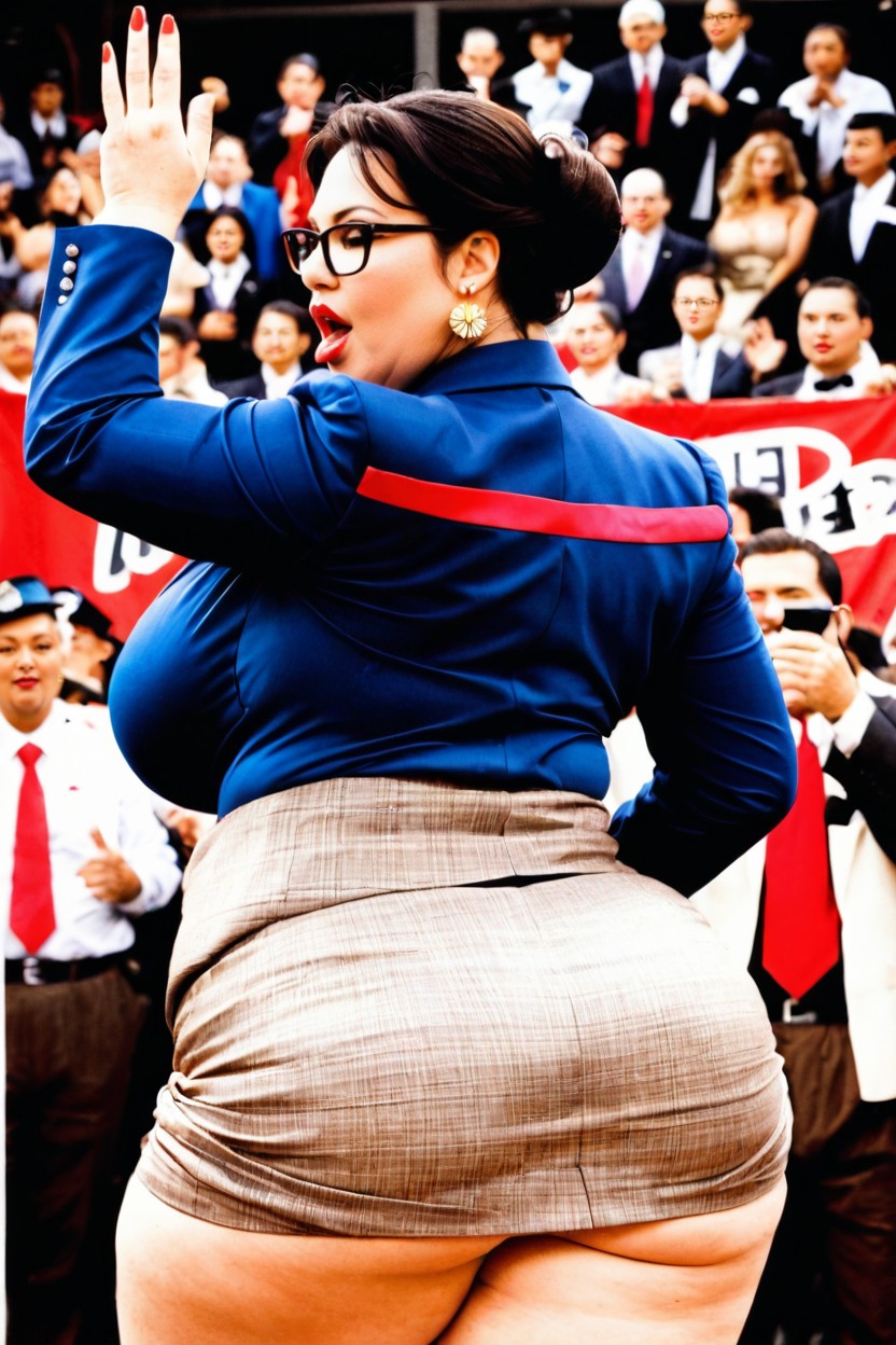 Japanese, Waist Shot, Rear View BBW AI Porn
