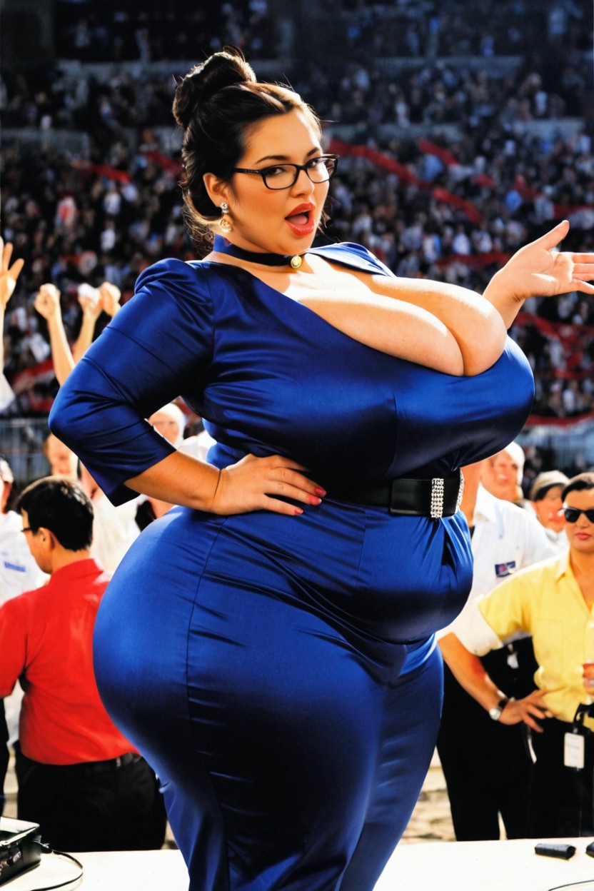 Extremely Large Ass, Hyperrealistic Details, Long Black Hair BBW AI Porn