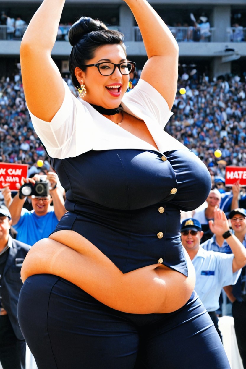 Elegant Intelligence, 행복하다, Thick Glossy Lips BBW AI 야짤