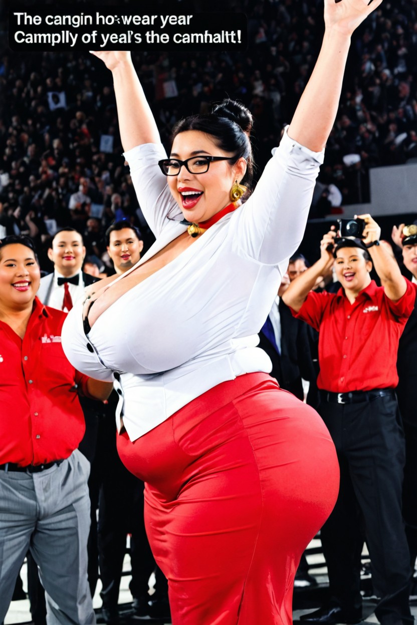 Hyperrealistic Details, Slightly Mouth Open, Look Far Into The Distance BBW AI Porn