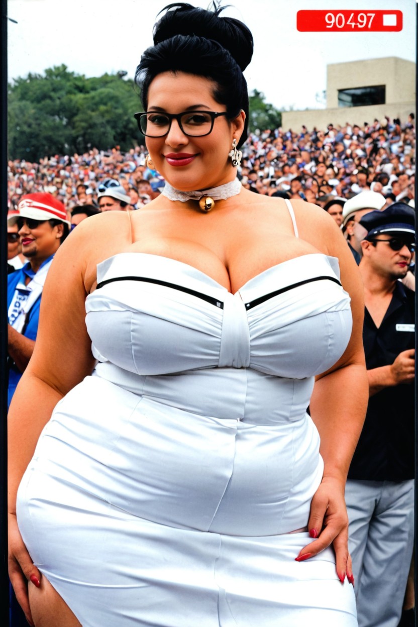 Confident Look, Giving Speech, Elegant Intelligence Porno IA BBW