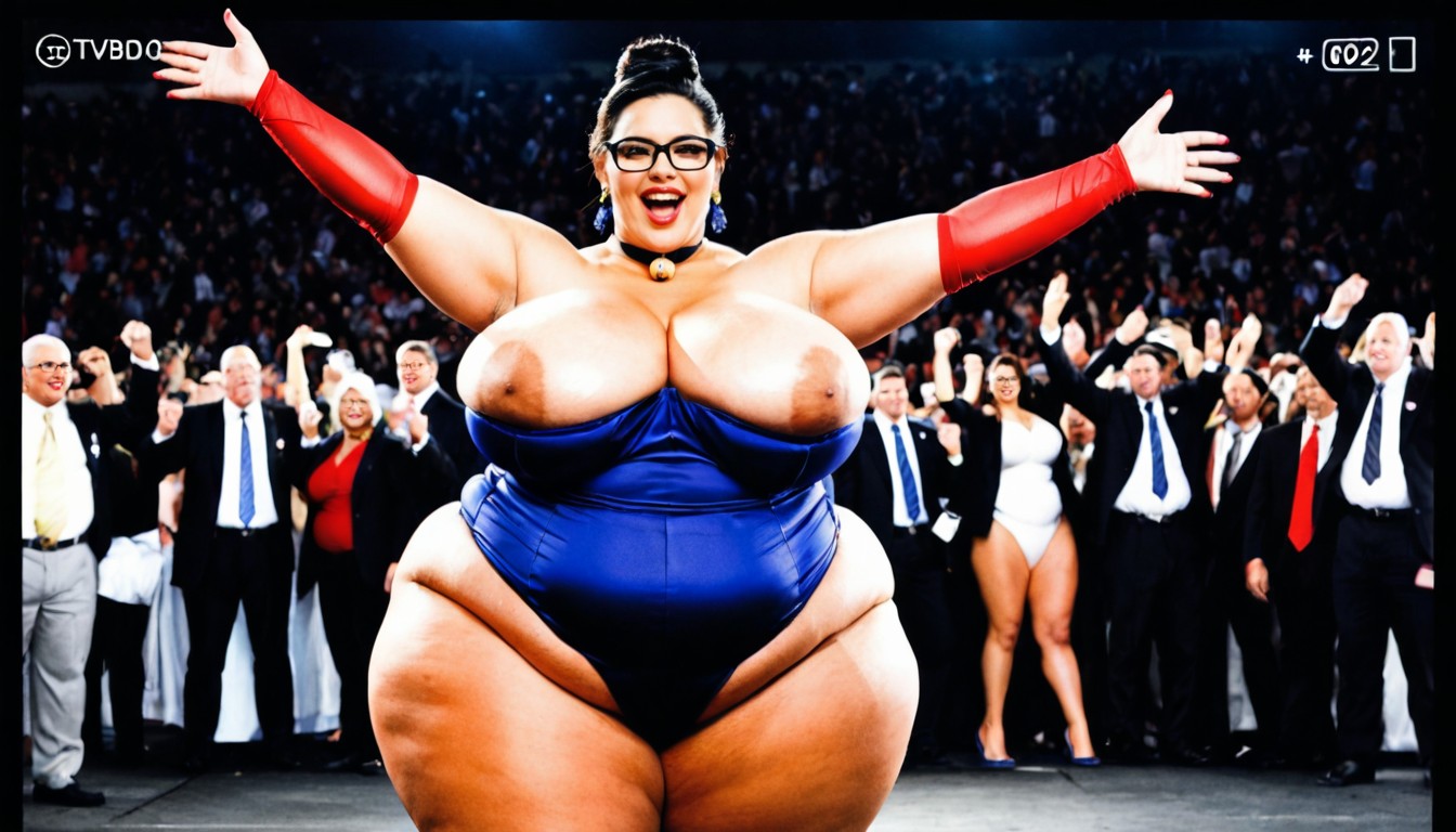 Focus Frame, Political Rally, Look Far Into The Distance BBW AI Porn