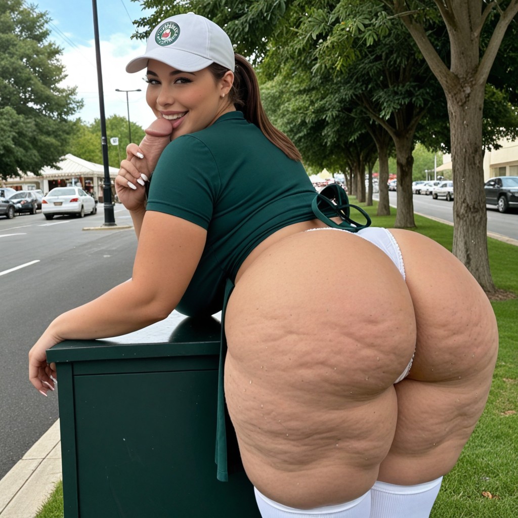 Park, Gigantic Fat Ass, Bending Over BBW AI Porn