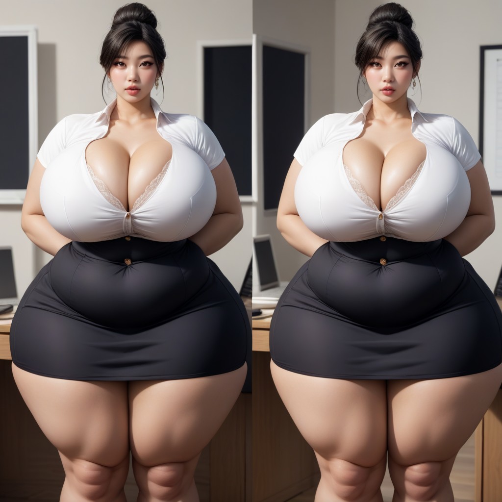 여러 관점, Thick Wide Hips, 가슴골 BBW AI 야짤