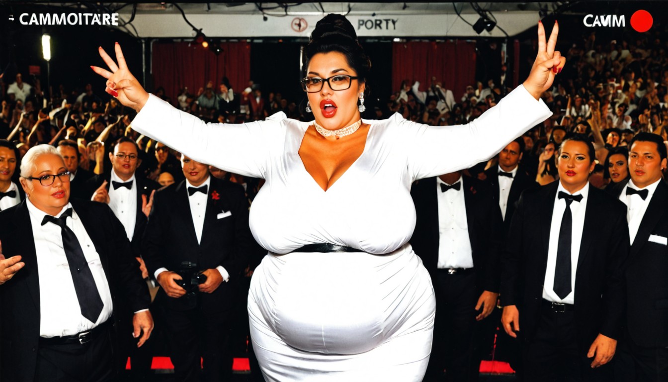 Dressed In A Chic White Formal Attire, Intellectual, Campaign Speech Porno BBW IA