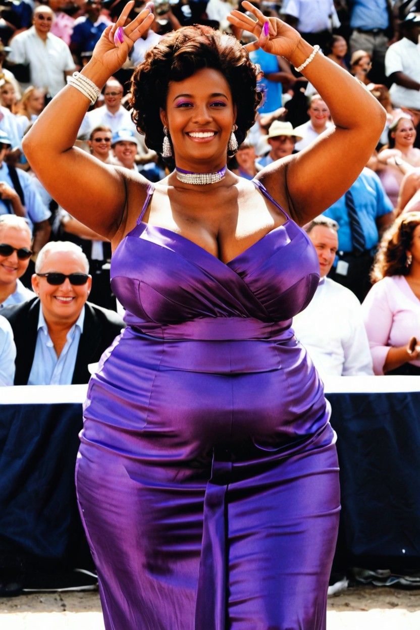 African American Woman, Recording, Fully Clothed BBW AI Porn