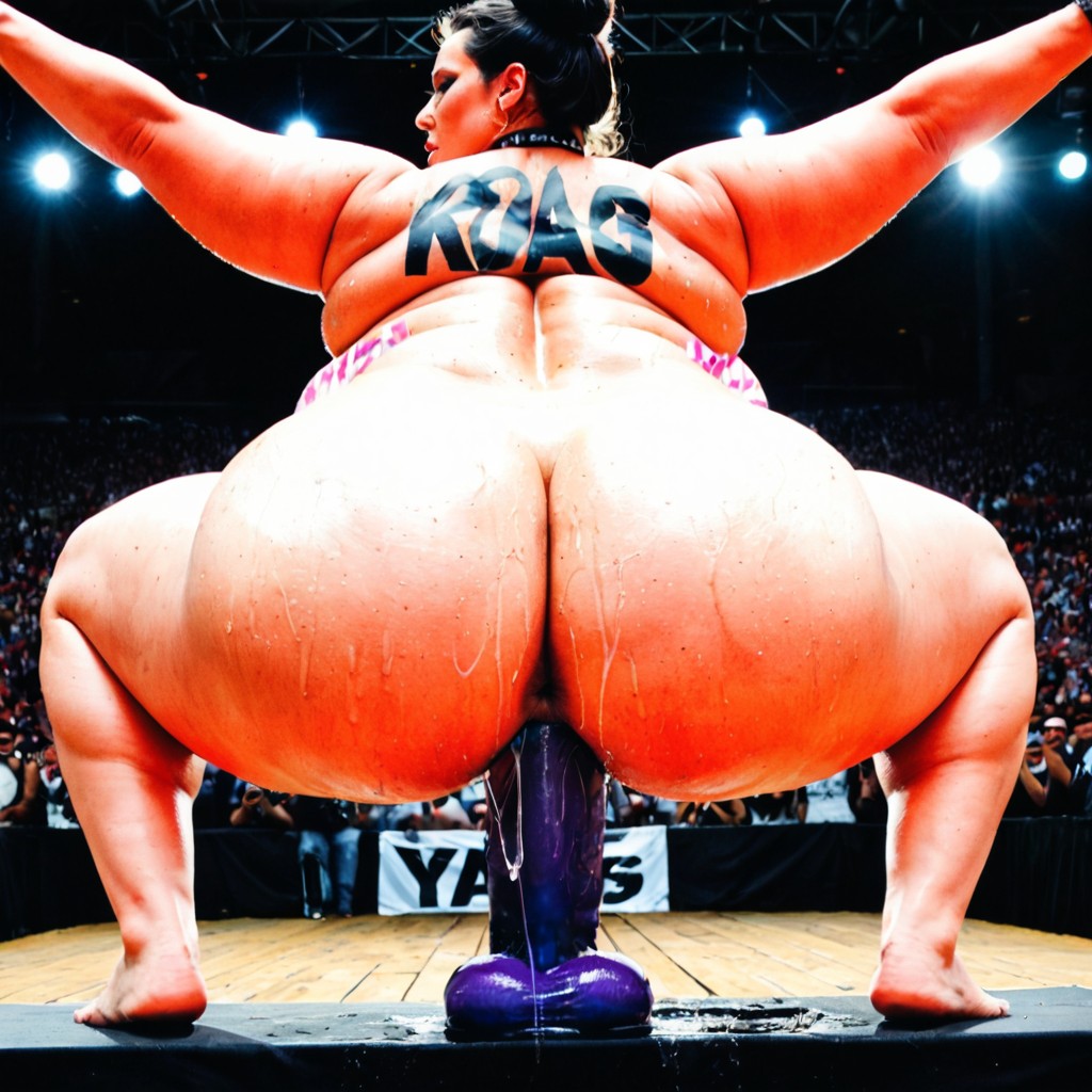 High Bun, Facing Away, Hyper Stretching Asshole Porno BBW IA