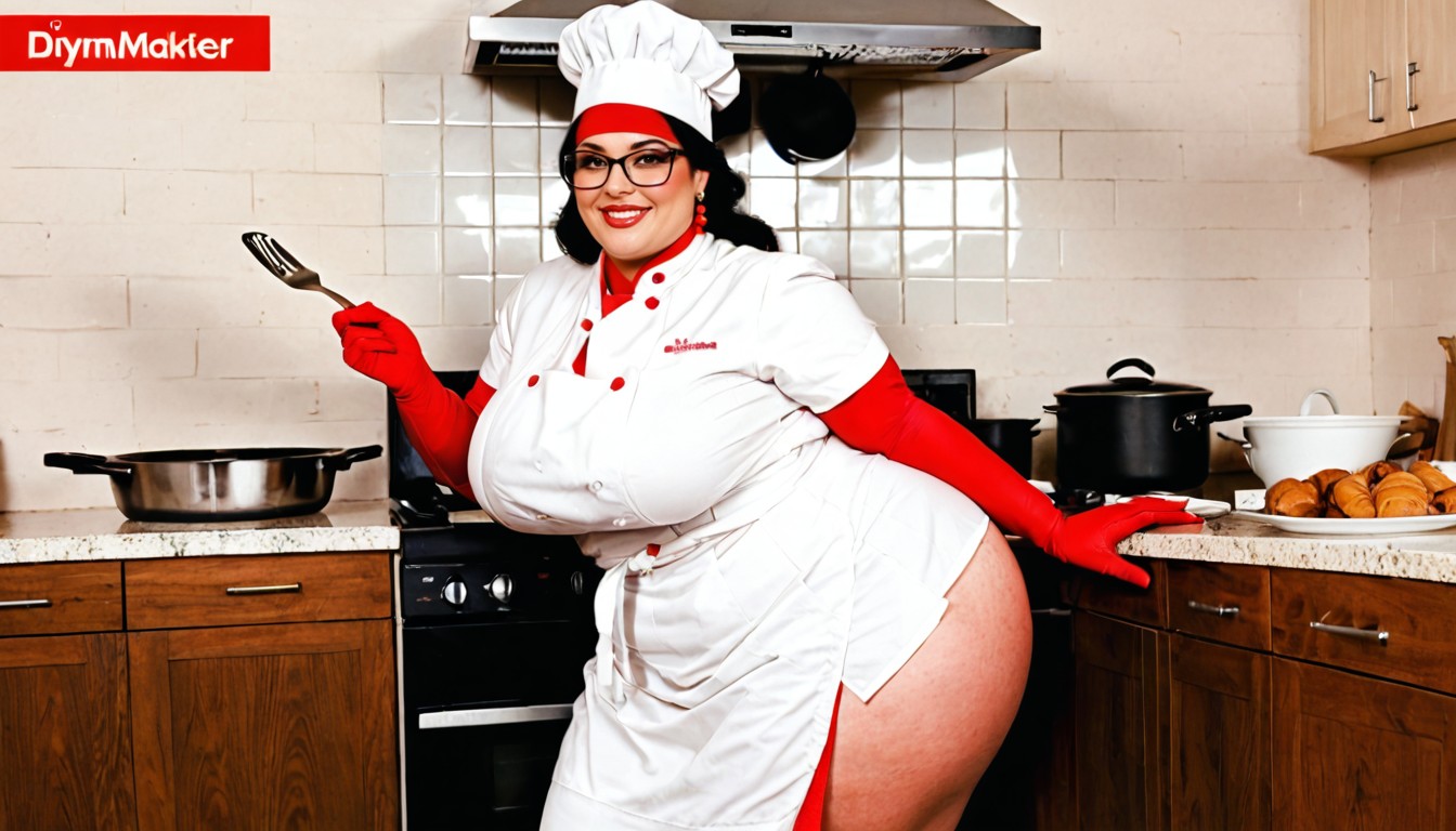 Cookware, Japanese Woman, Smiling Slightly BBW AI Porn