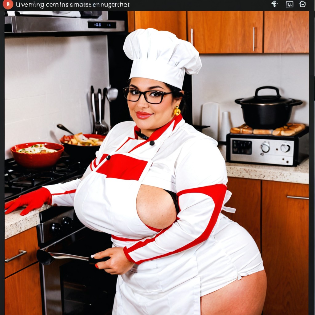 Apron, Stand Upright, Thick Glossy Lips BBW AI 야짤