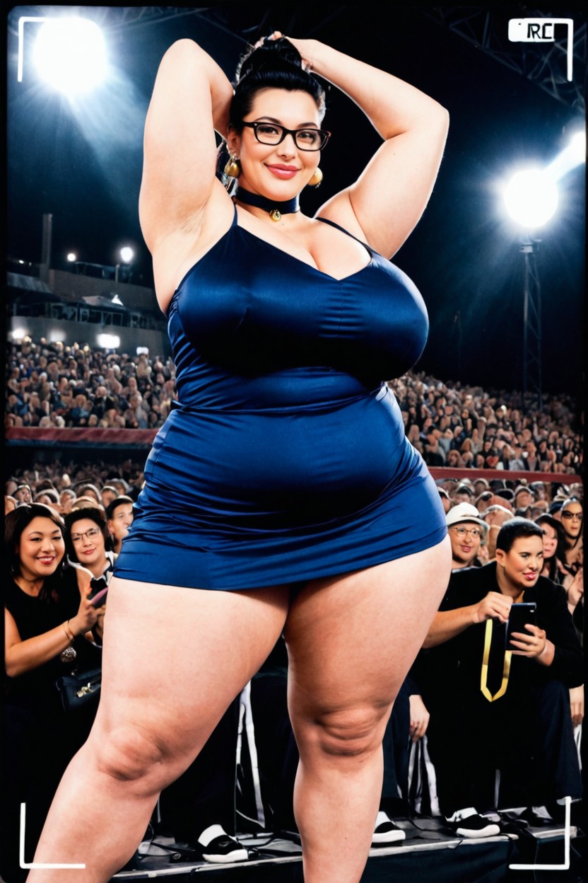 Thick Meaty Thighs, Pale Skin, Extremely Large Ass BBW AI Porn