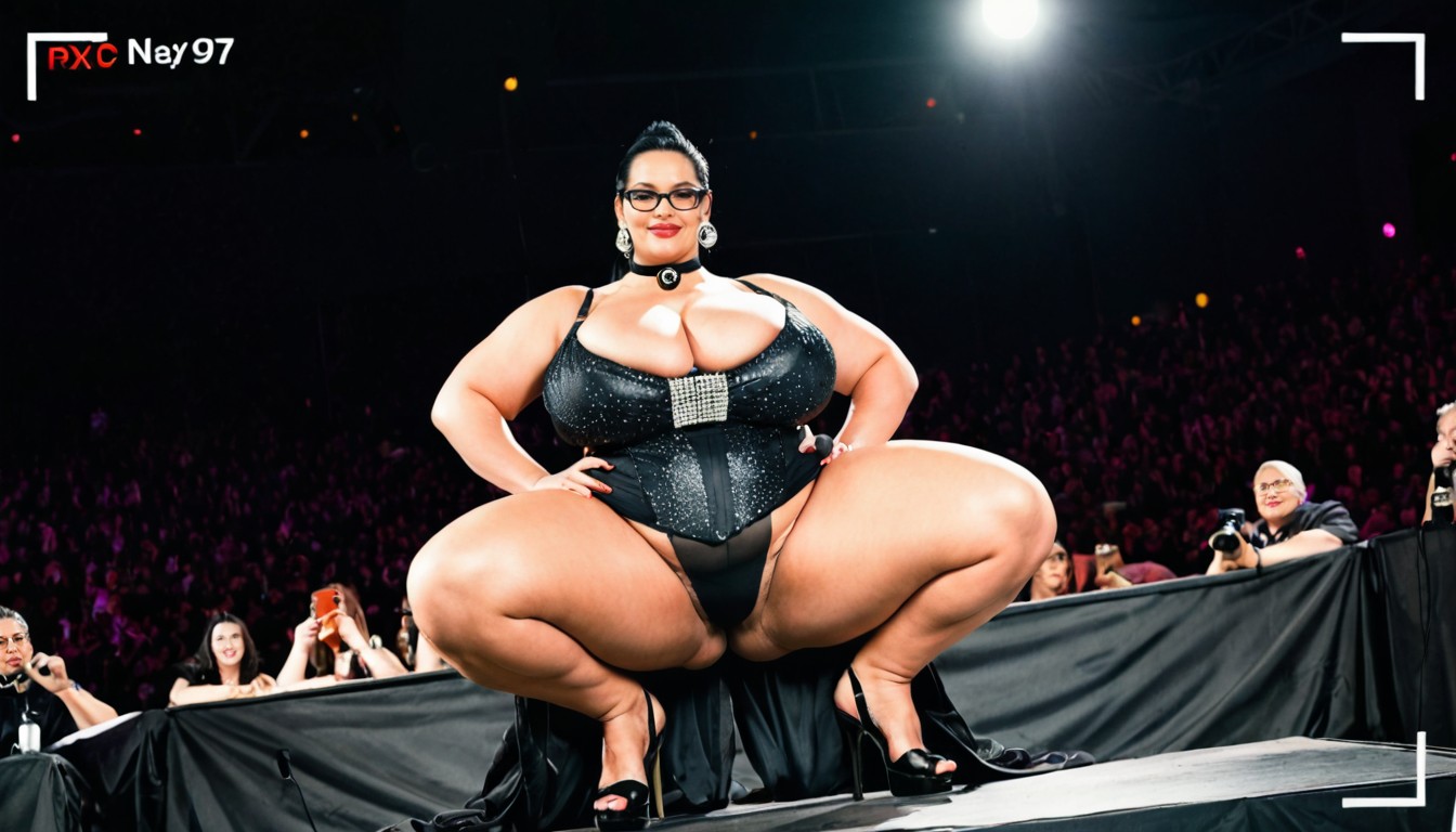 High-heeled, Japanese Woman, Thick Glossy Lips BBW AI Porn