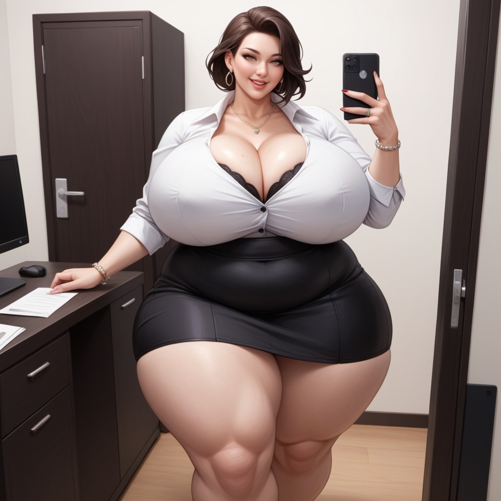 Cleavage, D Hentai, Breast Expansion BBW AI Porn