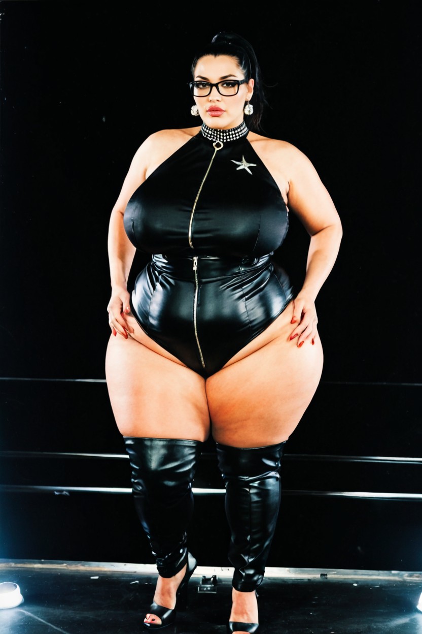 Runway Show, High Contrast, Fully Clothed BBW AI Porn