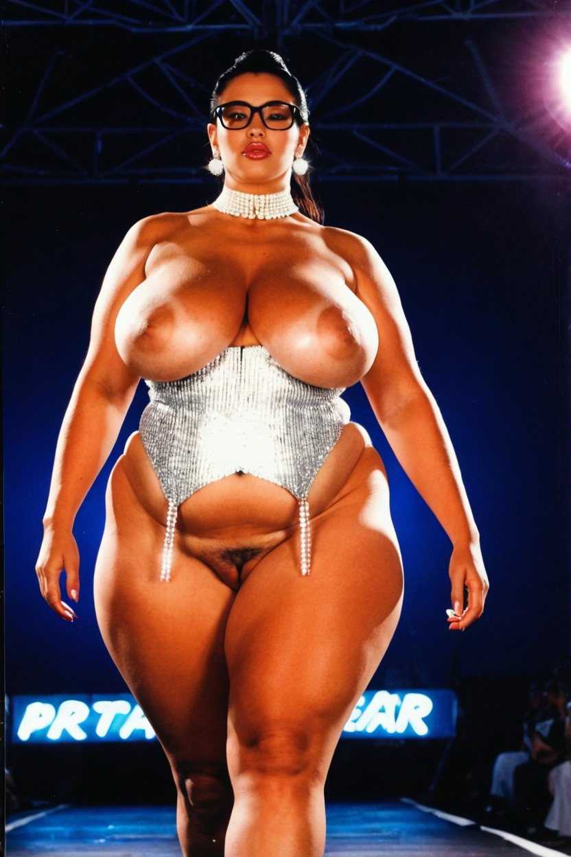Neon, The Press, Curvy Sculptural Silhouette BBW AI Porn