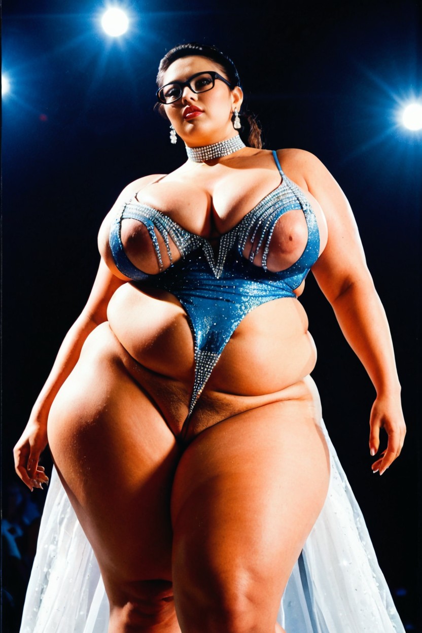 High Contrast, Sophisticated, Earrings BBW AI Porn
