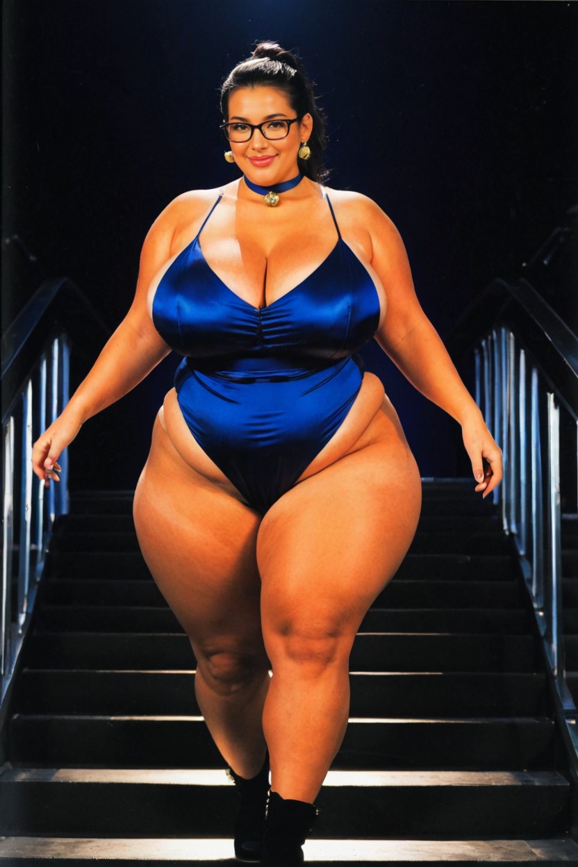 Strong Chiaroscuro Lighting, Female Bbw Fashion Model, Japanese Woman BBW AI Porn