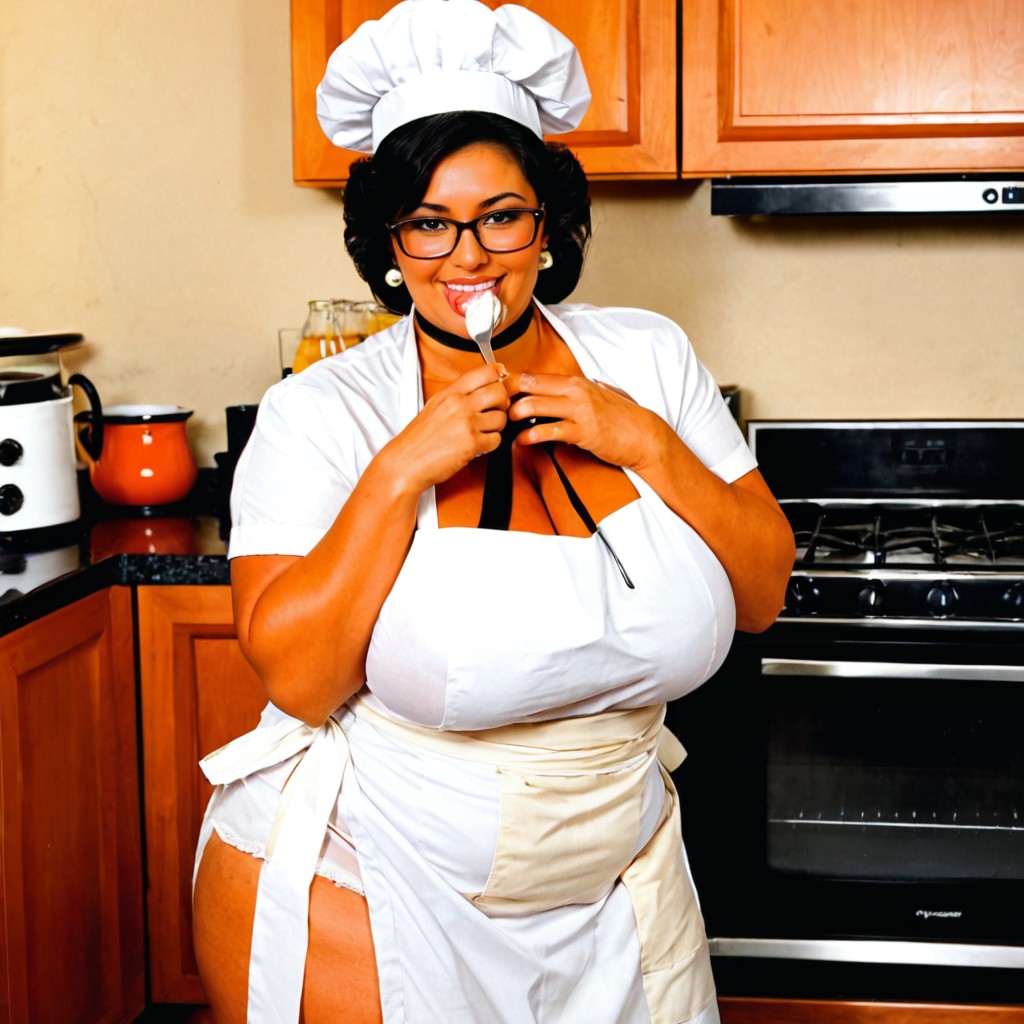 Whipped Cream On The Face, Model, Fun Atmosphere BBW AI Porn