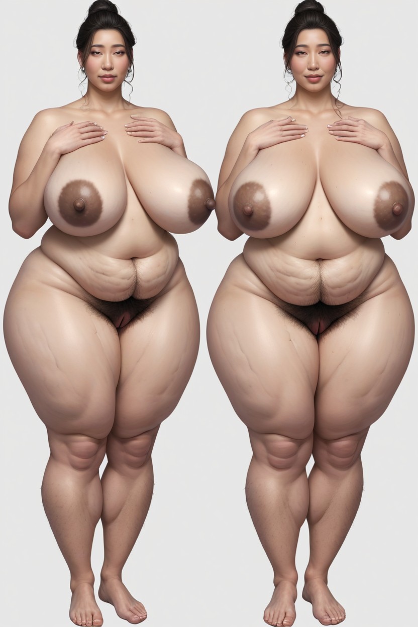Fat Rolls, Thick Legs, Hair Down To Feet BBW AI Porn