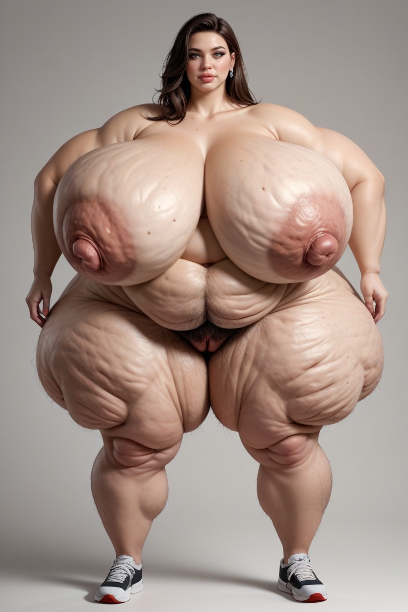 Ussbbw, Exaggerated Hairy Pussy, Add Extreme Hyper Cellulite BBW AI Porn