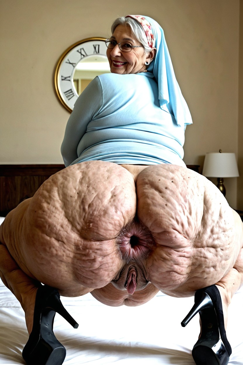 Hyper Curved Inward Heels, Granny, Ssbbw BBW AI Porn