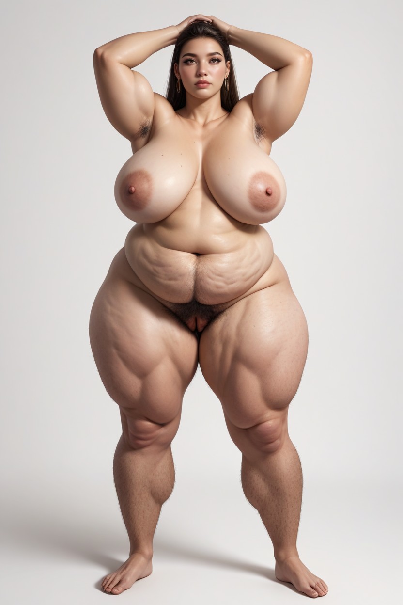 Feminine, Aged Breasts, Standing BBW AI Porn