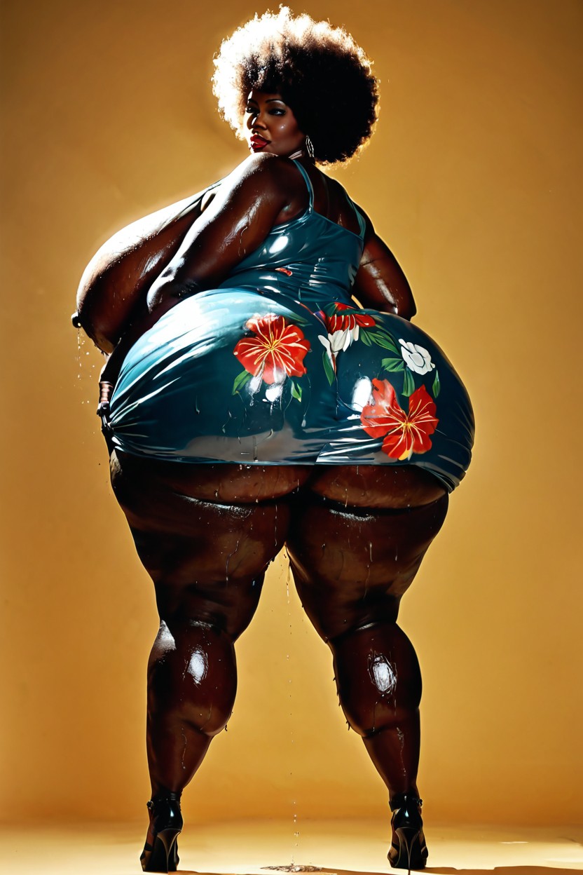Dark Skin, Hyper Thick Body, White Hair Porno BBW IA