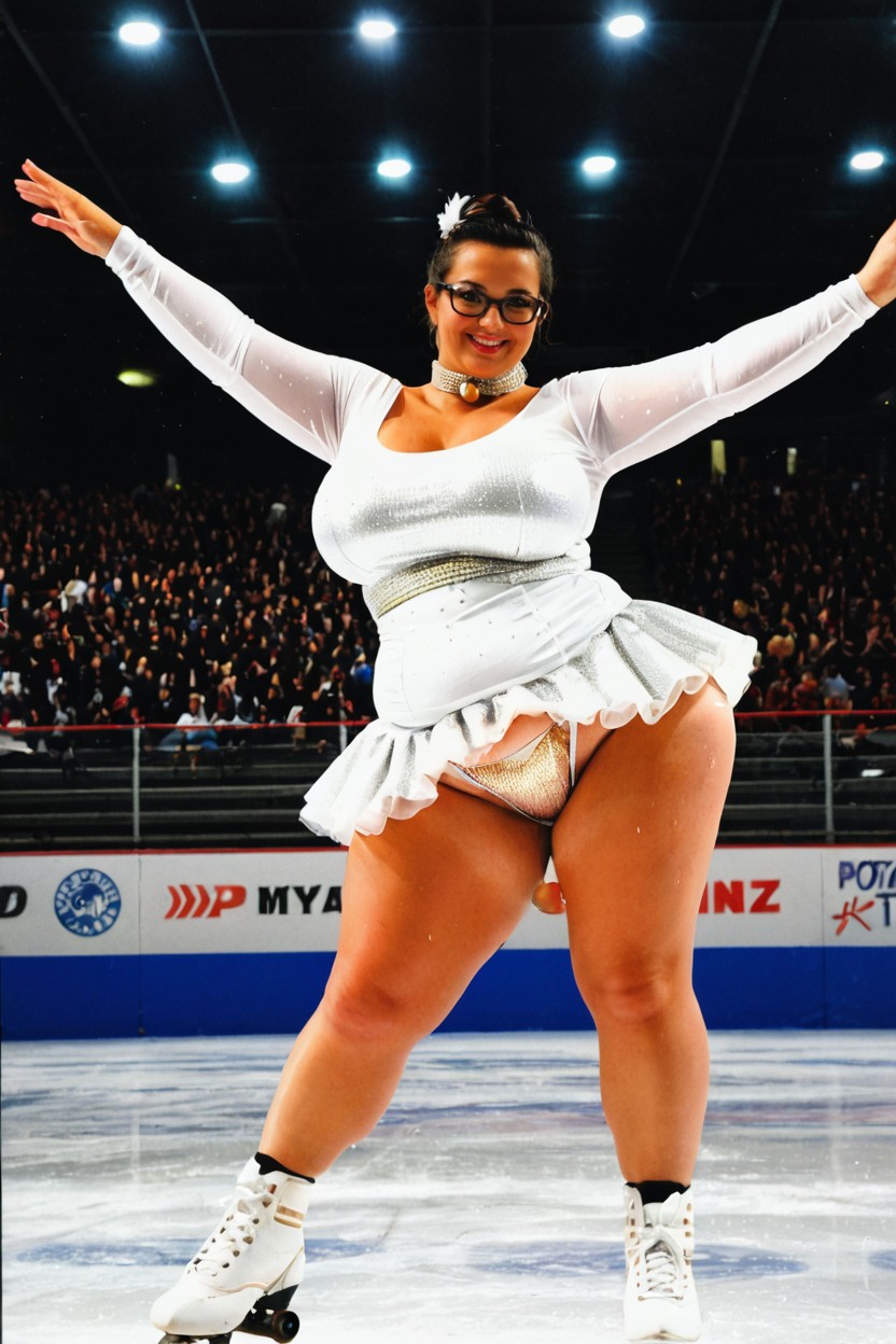 Olympic Ice Rink, Cheeks Flushed, Black Eyes Porno BBW IA