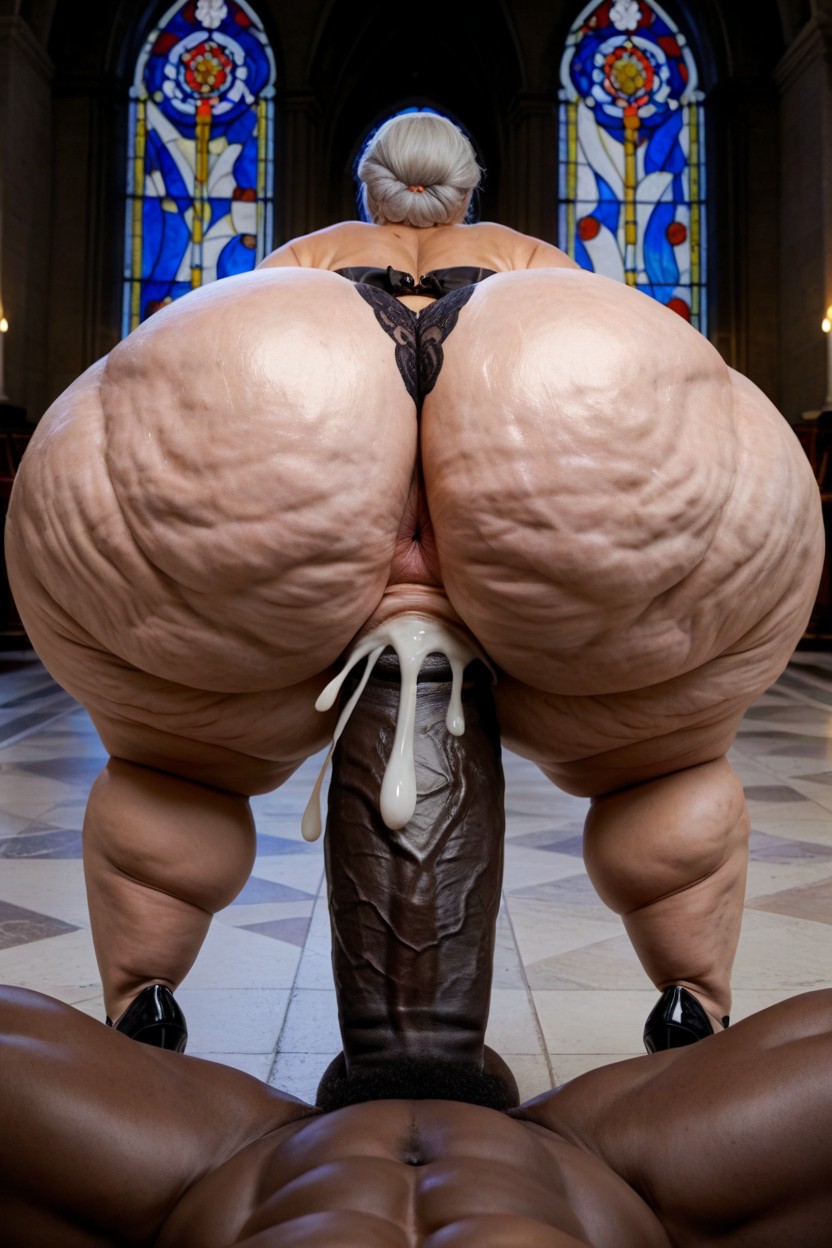 Dress Pulled Up Over Ass, Massive Ass, Massive Colossal Creampie Porno BBW IA