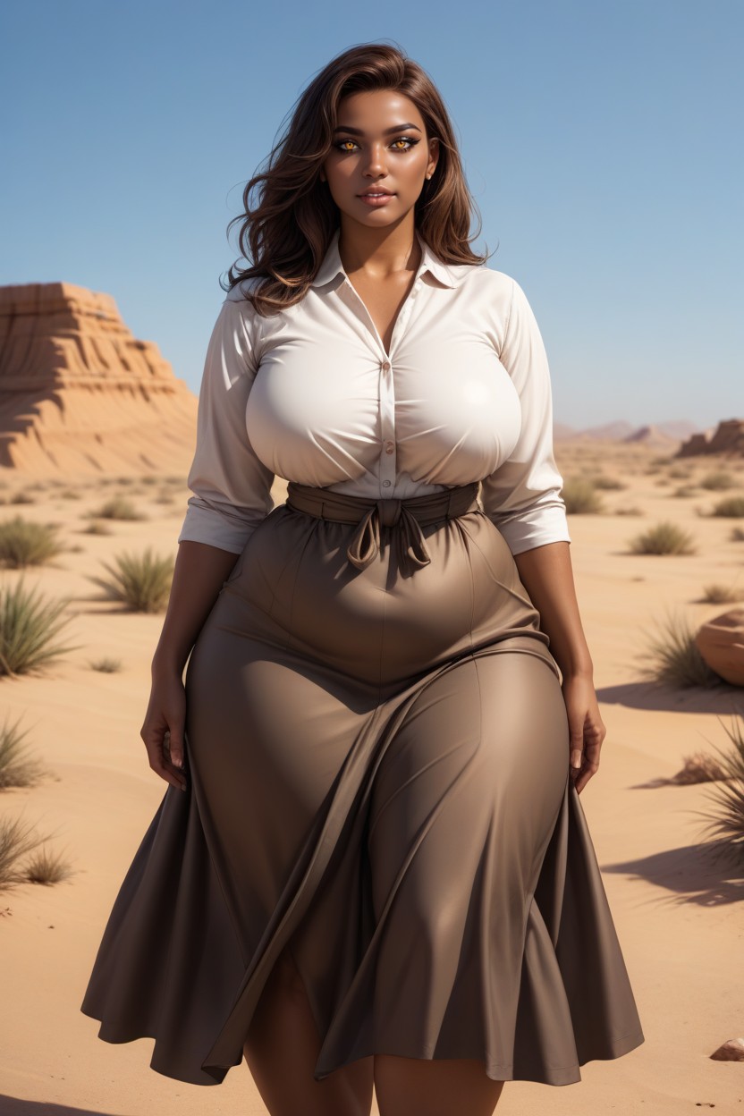 Thick Arms, Flowing Skirt, Broad Shoulders BBW AI Porn