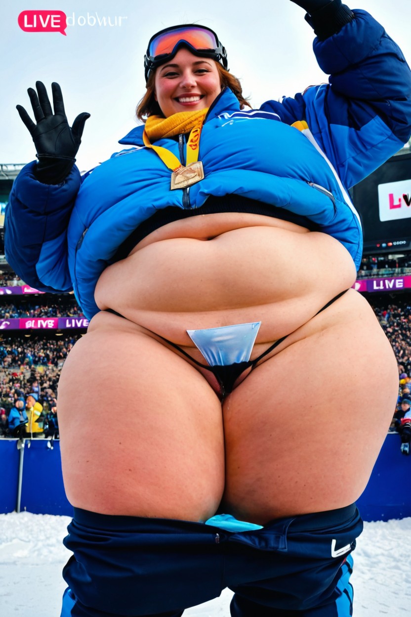 Pulled Down Black Snowboarding Pants, Joy Of Victory, Primer Plano Porno BBW IA