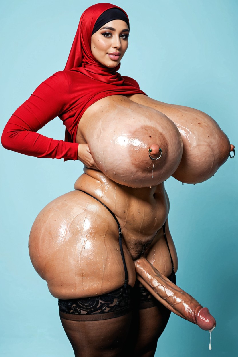 インド人女性 , Massive Futanari Cock, 乳首ピアス BBW AIエロ